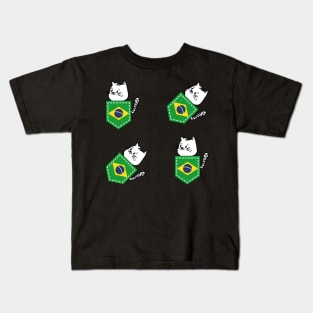 Patriotic Pocket Pussy - Cat Lover -  Brazilian Patriot Kids T-Shirt